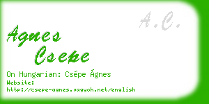 agnes csepe business card
